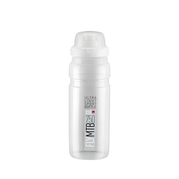 Фляга ELITE Fly MTB 750ml прозора з сірим лого