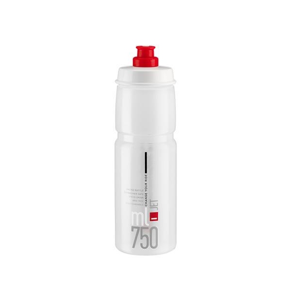 Фляга ELITE Jet 750ml прозора з червоним лого