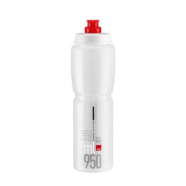 Фляга ELITE Jet 950ml прозора з червоним лого
