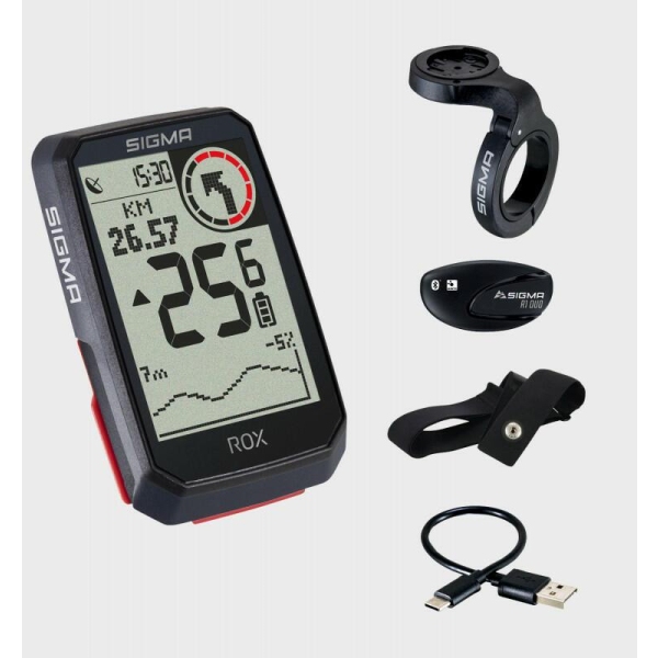 GPS Велокомп'ютер SIGMA ROX 4.0 Black HR Set