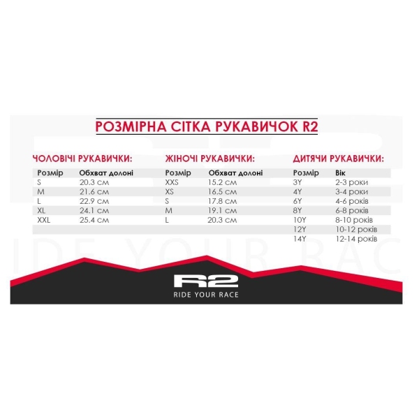 Рукавички R2 Ribbon сірий, чорний S - фото 1