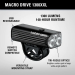 Фара LEZYNE Macro Drive 1300XL Black Matt - фото 2